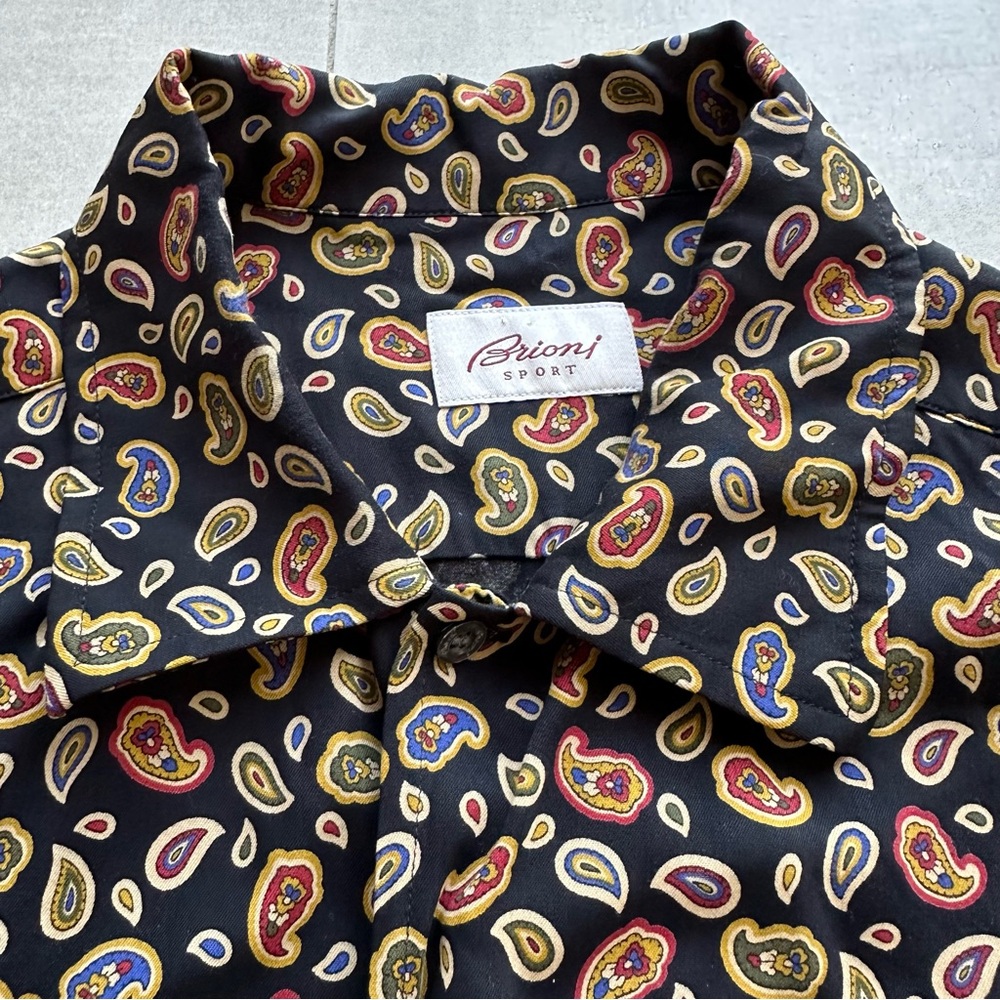 Multicolor Casual Button Down Shirt with Retro Paisley Pattern